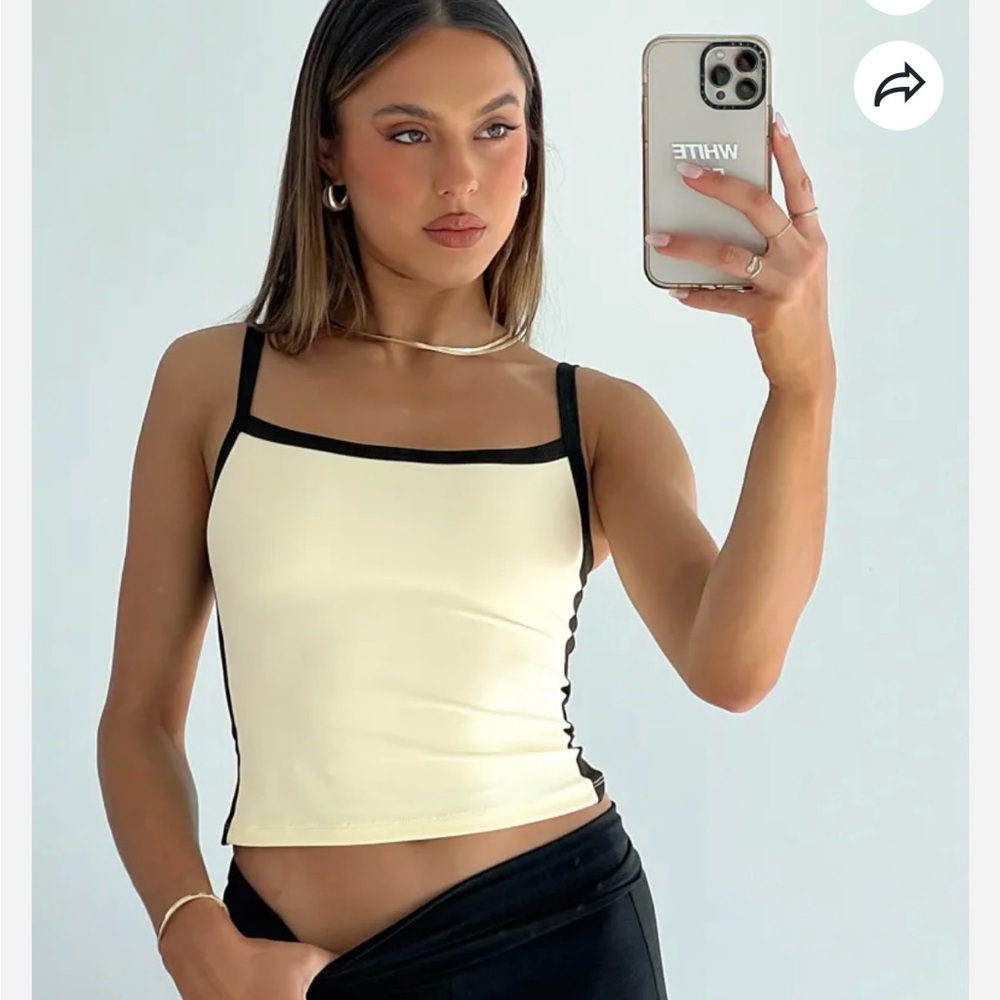 Stylish Black and Cream Women's Top